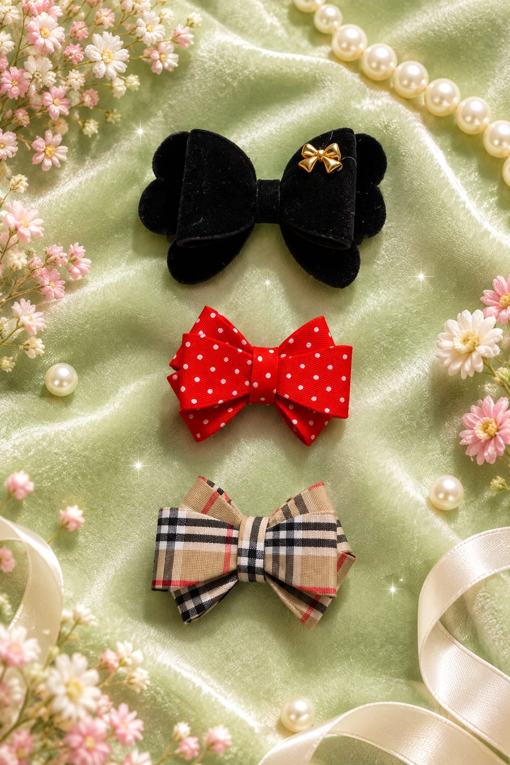Combo of three Korean inspired hair clips - 1